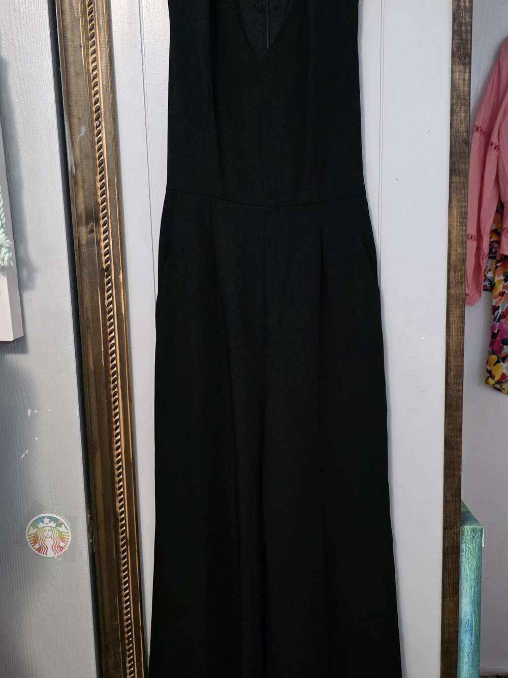 ANTONIO MELANI Black V-Neck Wide-Leg Jumpsuit